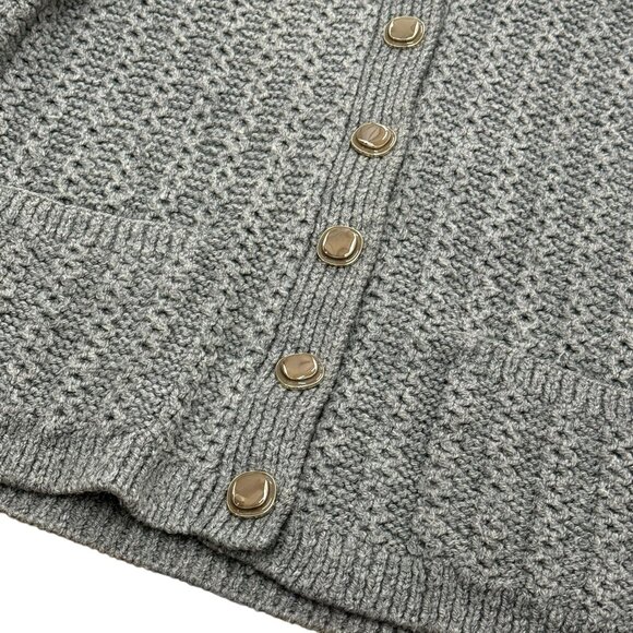 Women’s Cardigan sweater grey wool y2k - Picture 3 of 5